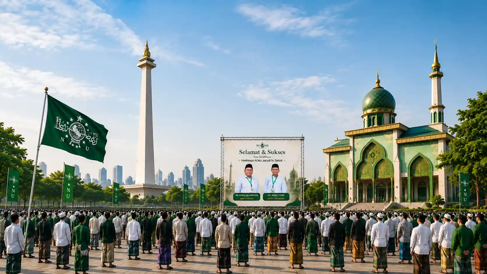 Kebersamaan pengurus dan warga Nahdlatul Ulama Pengurus Wilayah Provinsi Sumatera Utara